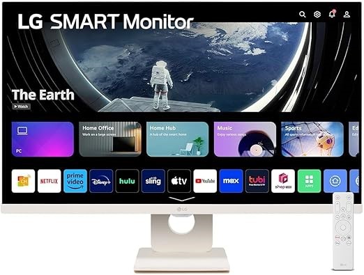 LG 27SR50F 27 inch Full HD (1920 x 1080) IPS Smart Monitor with webOS, Thin