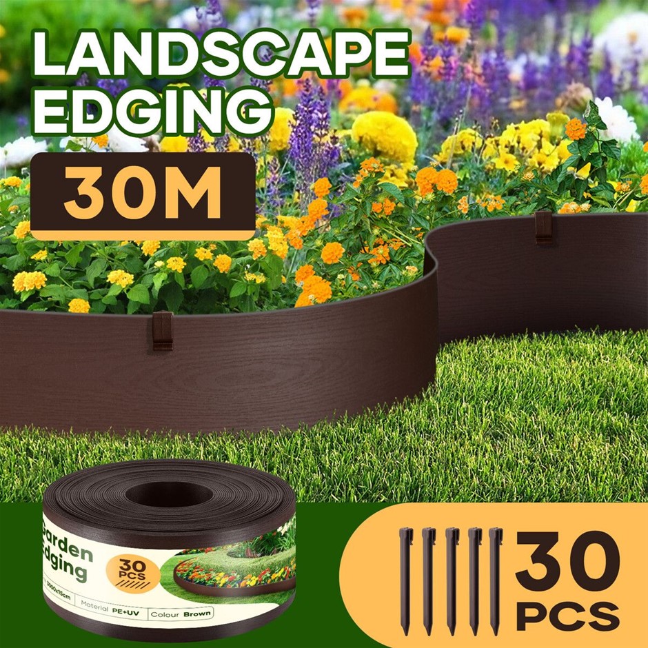 Garden Bed Edging 30mx15cm Lawn Border Landscape Flower Fence Plant Grass