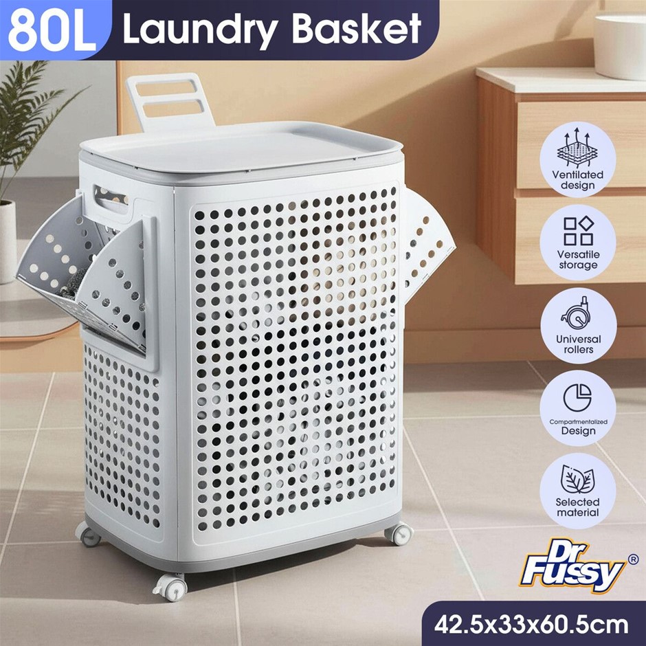 Laundry Basket Hamper Washing Dirty Towel Clothes Storage Organiser Bin 2
