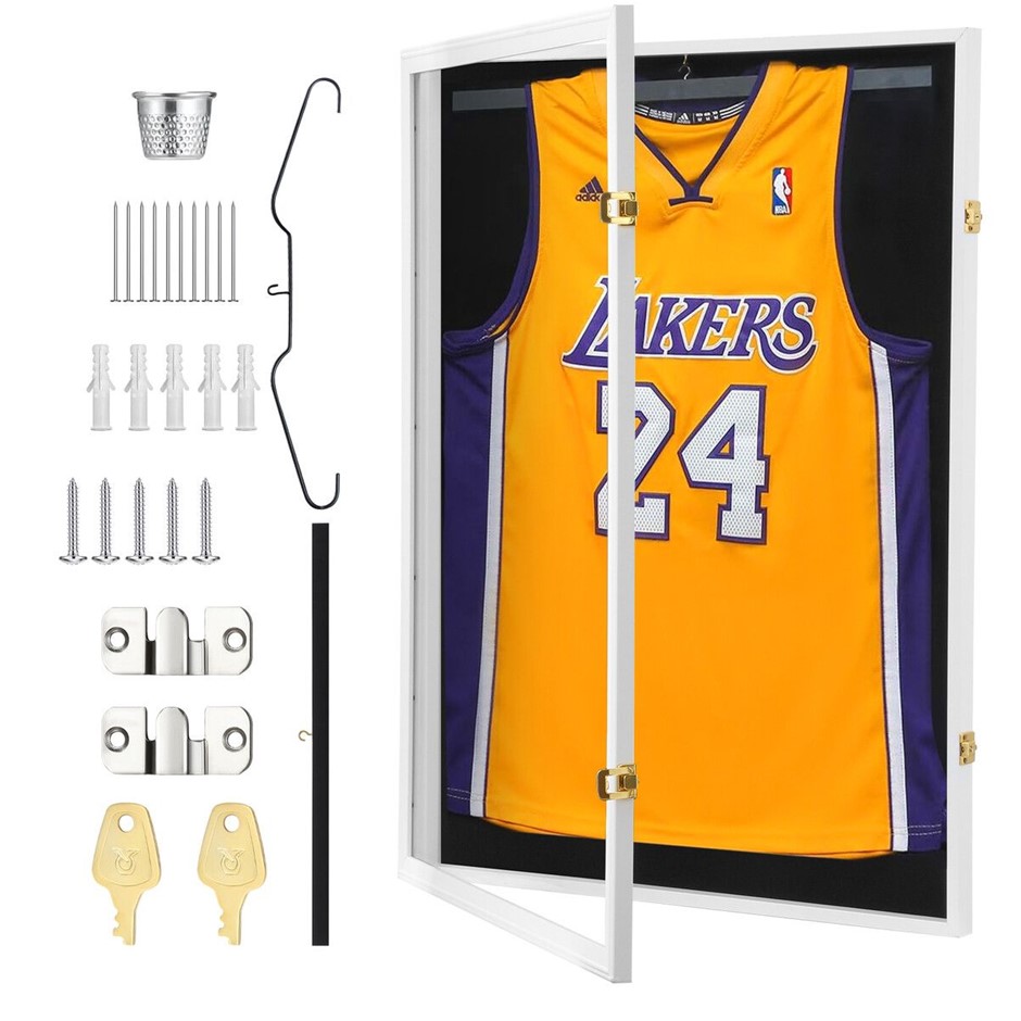 Jersey Display Case Frame Shadow Box Sports Memorabilia Wall Mounting