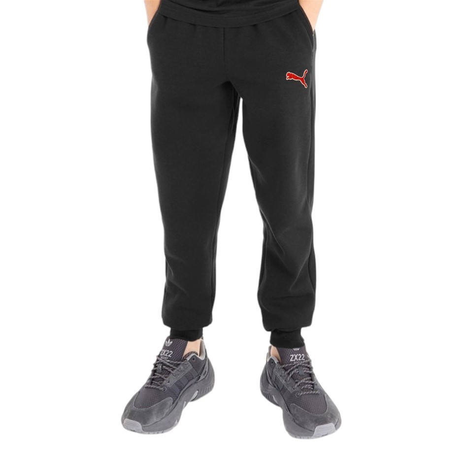 PUMA Boys' Fleece Joggers, Size M (11-12Y), Black/Red (01), 221296. Buyers