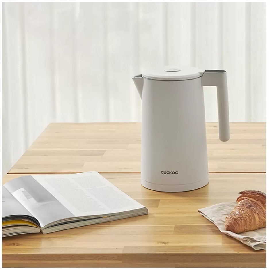 CUCKOO Electric Kettle, White, CK-C170TW. NB: Minor use. Buyers Note - Dis