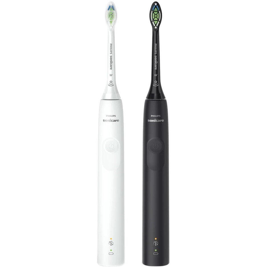 PHILIPS Sonicare 3100 2pk Electric Toothbrush Bundle, Black & White. NB: Da