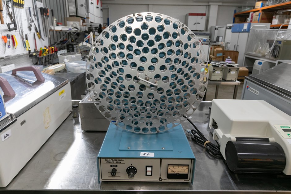 Cell Production Roller Drum 156 x 27mm Diameter Tube Rack