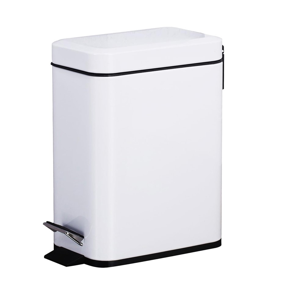 5L Metal with Powder Coating Kitchen Trash Bin with Lid Bathroom Waste Pape
