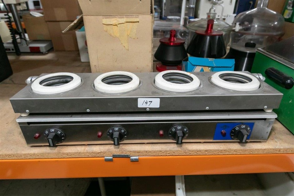 Heating Bank 4 Place with Temperature Control Including Spare Ceramic Rings