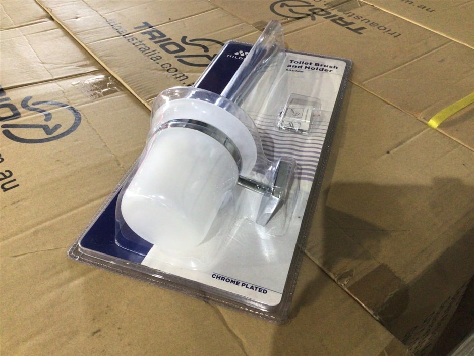 Large Qty of Wall Mount Toilet Brushes & Holders, 1 Pallet