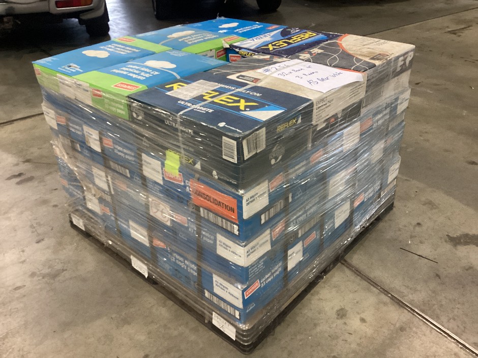 <p>Pallet containing miscellaneous 32x boxes of rems of a3 white paper</p>