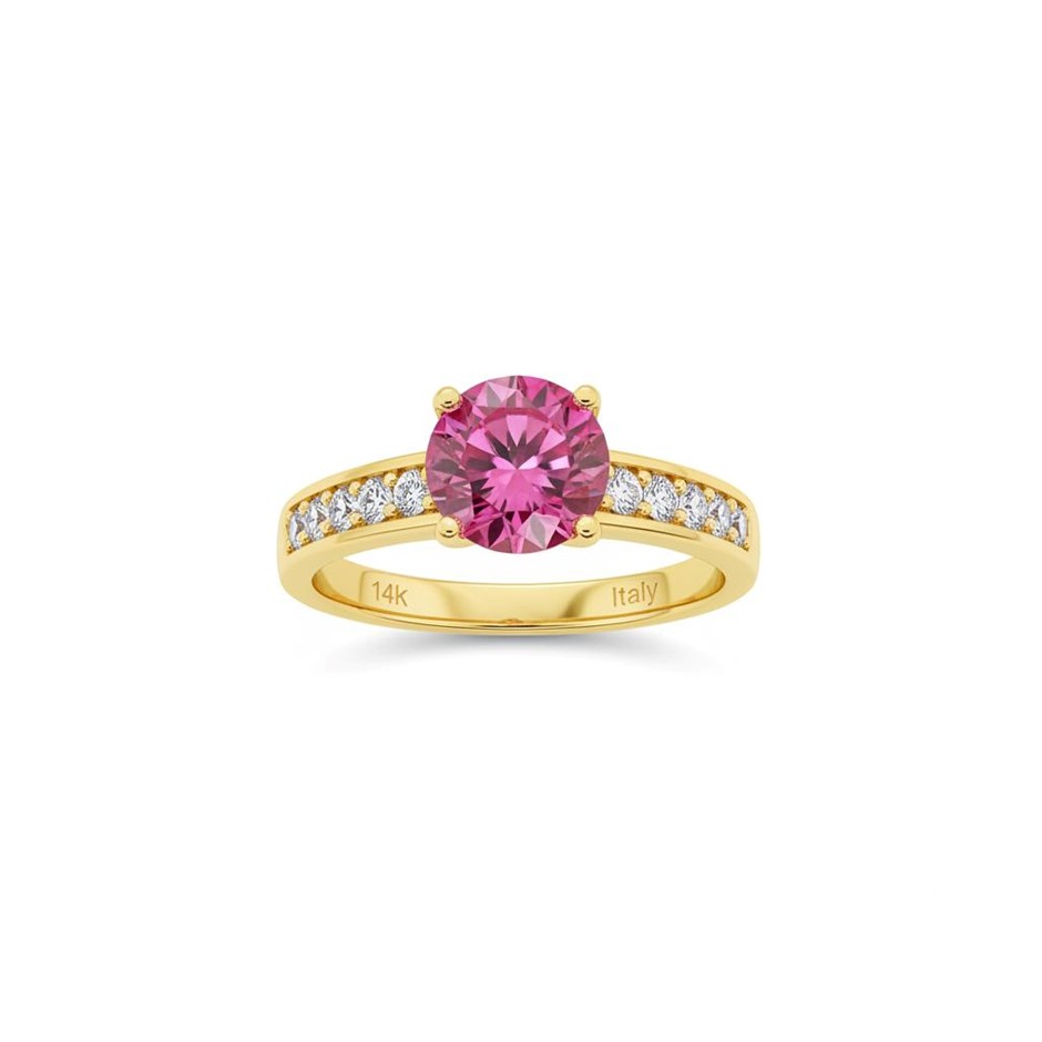 14K/Italy 1.0ct Pink Yellow Gold Filled Ring(stamped)Warranty Quality-6US