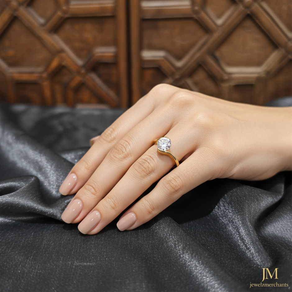 18K/ITALY  Yellow Gold Filled Ring -Quality Guarantee-Bonus Gift
