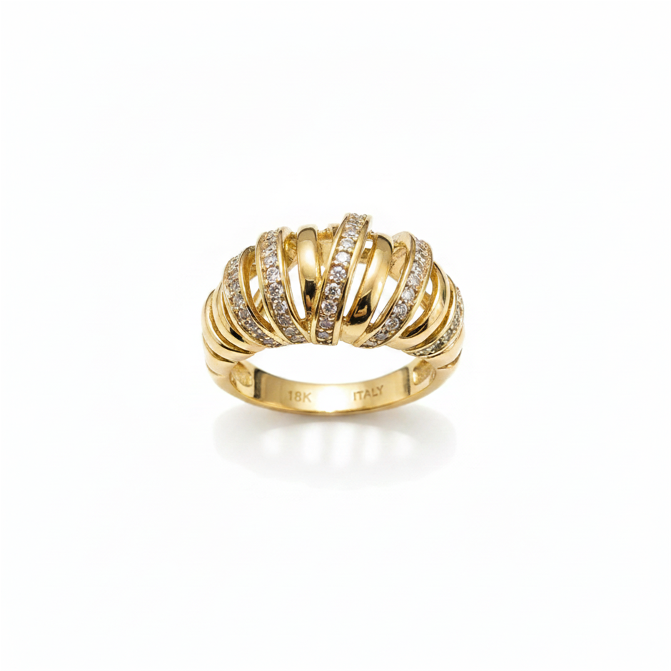 18K/ITALY Yellow Gold Filled Ring -Quality Guarantee-9 US-Bonus Gift