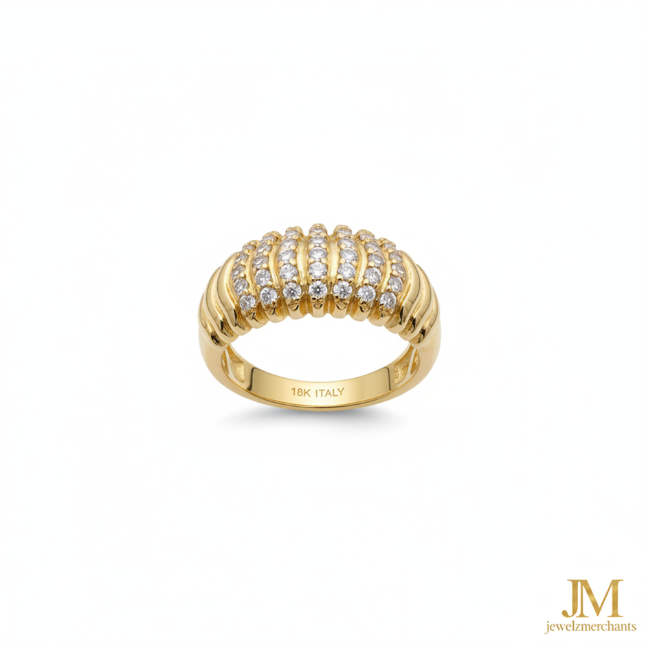 18K/ITALY  Yellow Gold Filled Ring -Quality Guarantee-8 US-Bonus Gift