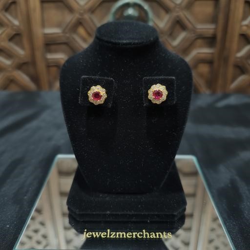 22K/Italy Gold Filled Earring -(stamped 22K/Italy)-Bonus Gift