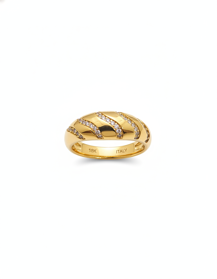 18K/Italy  Gold Filled Ring -(stamped 18K/Italy)-Warranty Quality-Bonus