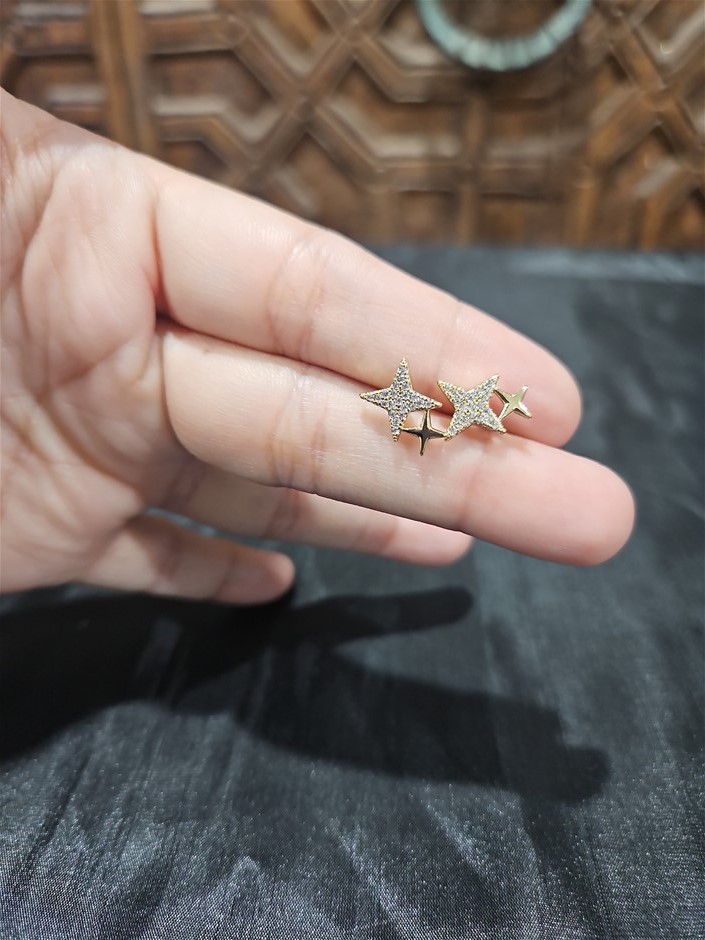 18K/Italy Gold Filled Earring -(stamped 18K/Italy)-Warranty Quality-Bonus