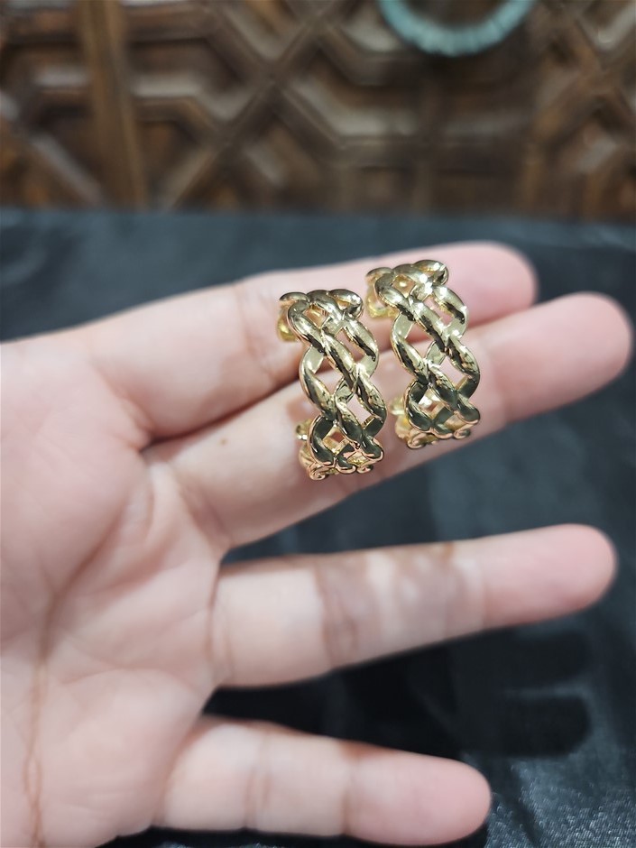 18K/Italy  Gold Filled Earring -(stamped 18K/Italy)-Warranty Quality-Bonus