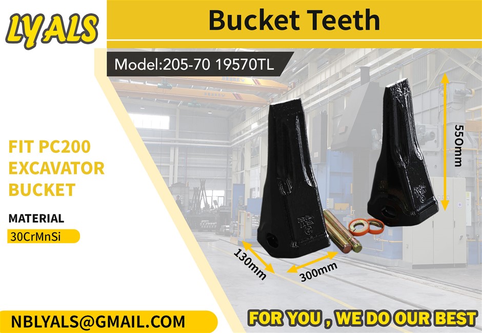 Unused 2026 LYALS 205-70 19570TL Bucket Teeth