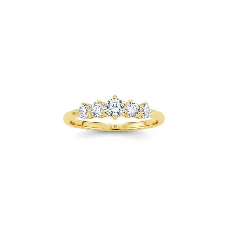 GRA Moissanite white 18k Solid Yellow Gold Vermeil Ring -9US