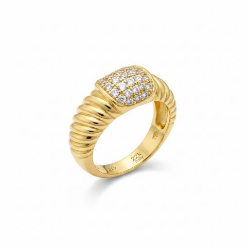 22K/Italy Gold Filled Ring -(stamped 22K/Italy)-Warranty Quality-8 US