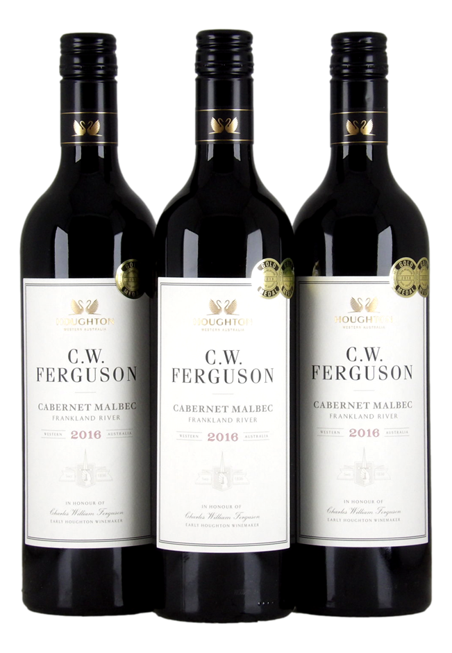 Houghton C.W. Ferguson Cabernet Malbec 2016 (3x 750mL), Frankland River