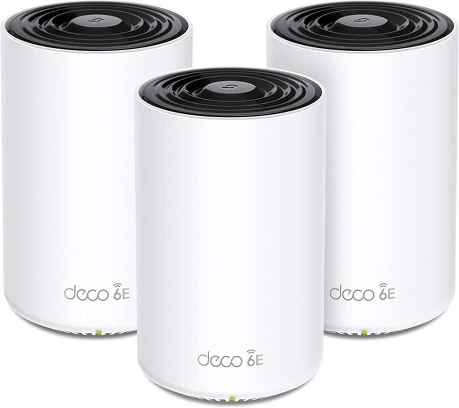 TP-LINK AXE5400 Tri-Band Mesh Wi-Fi 6E System, 6 GHz, AI-Driven Mesh, 2.5 G