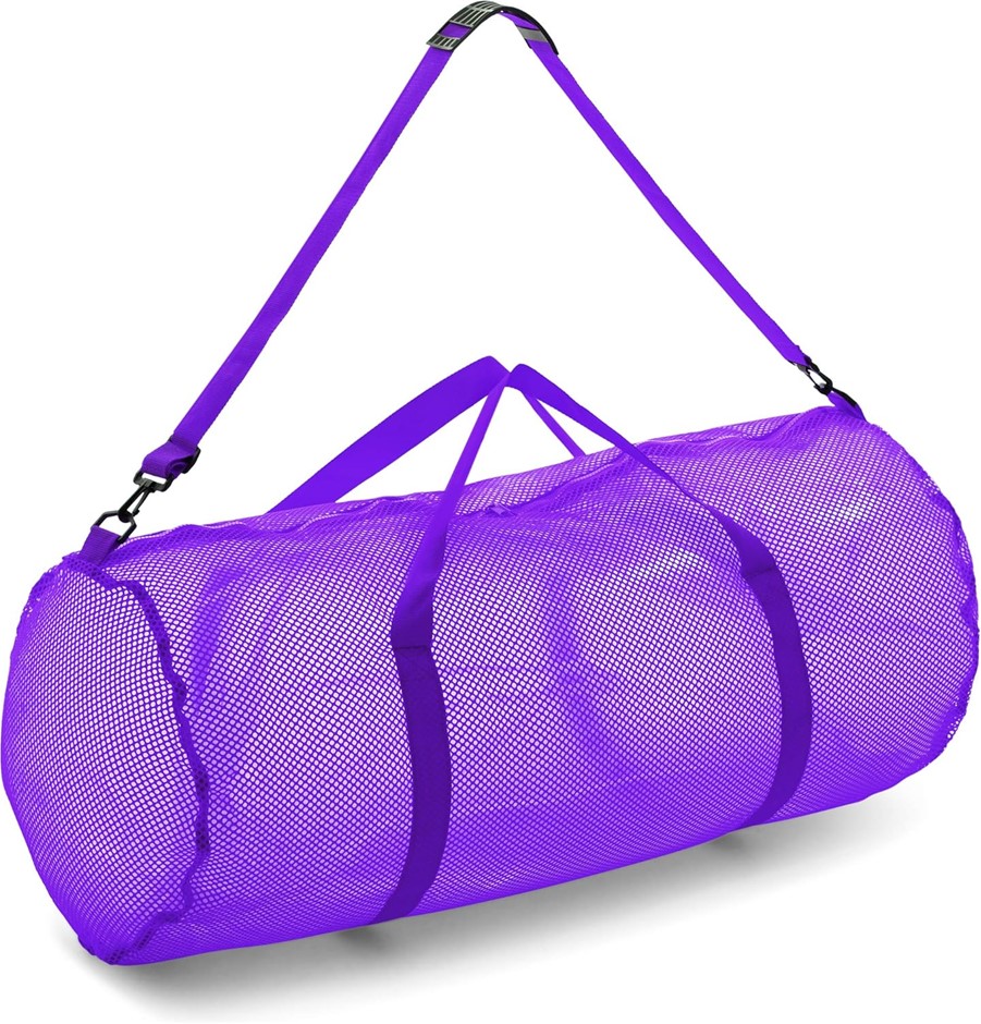 Champion Sports Mesh Duffle Bag with Zipper and Adjustable Shoulder Strap,