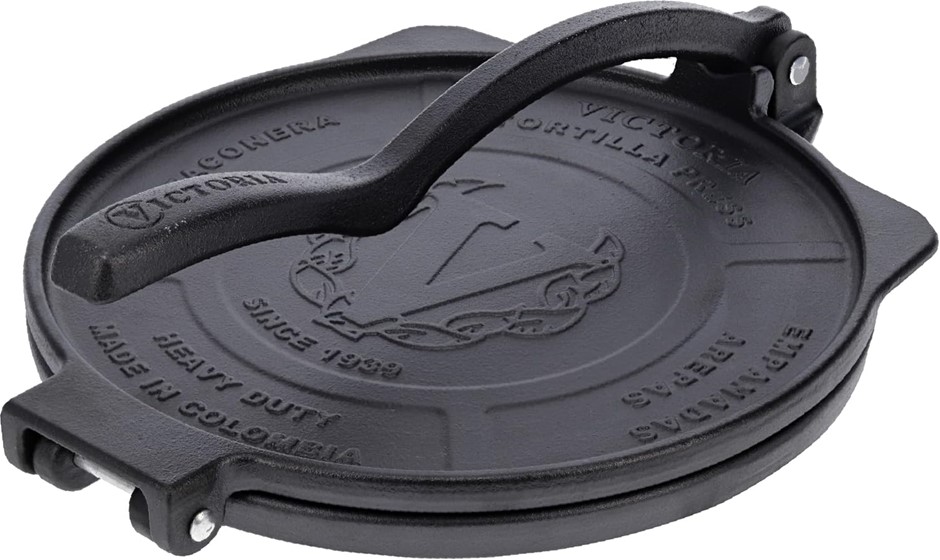 Victoria 10-Inch Commercial-Grade Cast-Iron Tortilla Press, Made from Super
