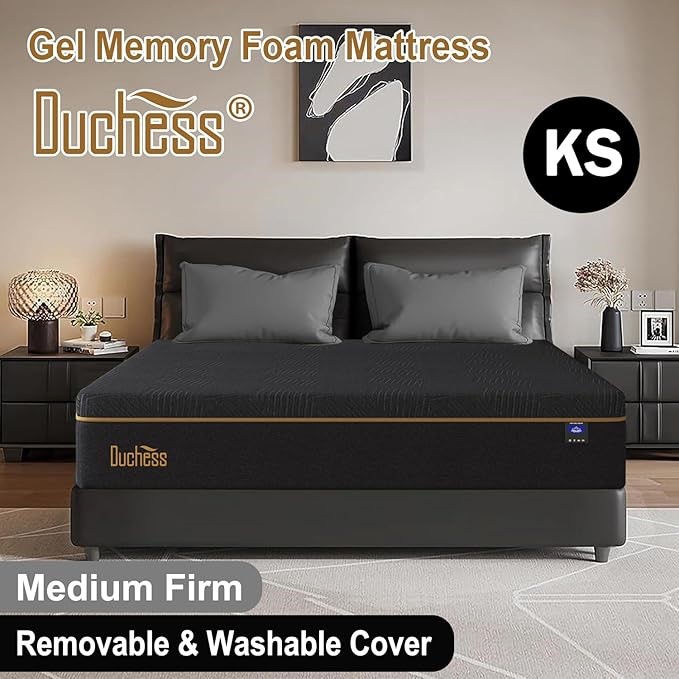 Duchess Mattress King Single Size,Gel Memory Foam Mattress in a Box for Coo