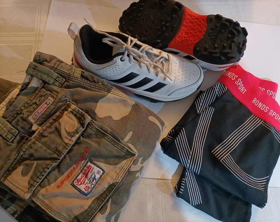 Adidas 7.5 as New. Bond Sports M, Super Dry Shorts X -XL others