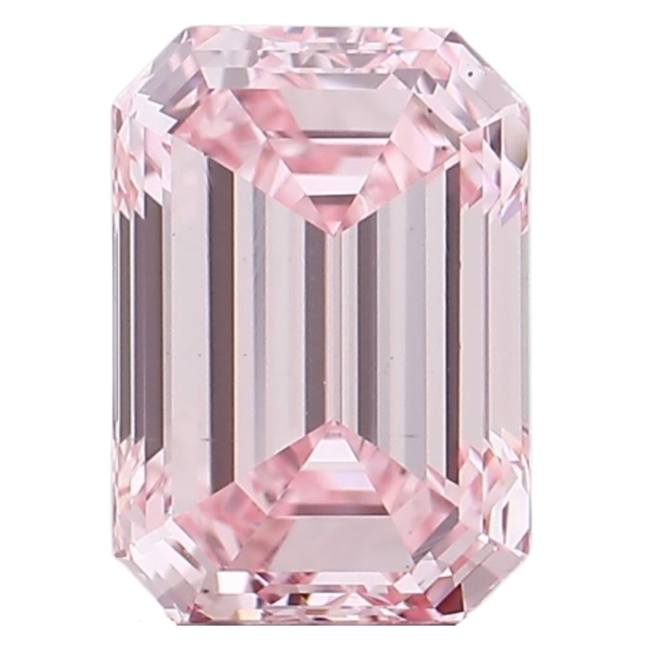 1.53 Carat Emerald cut Diamond Fancy Intense Pink /VS1