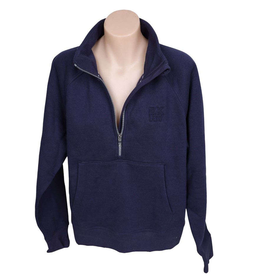 DKNY Women's Half Zip Fleece Sweatshirt, Size M, Peacoat. Buyers Note - Di
