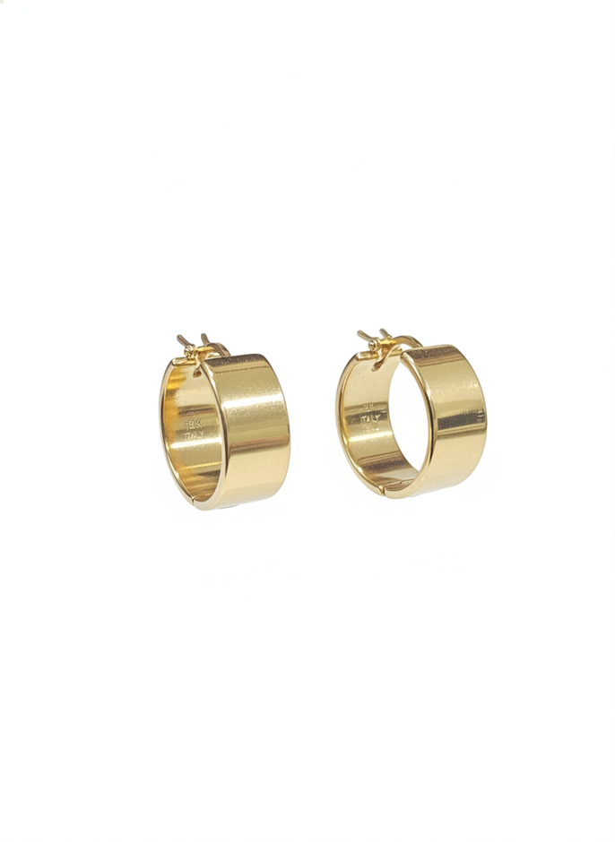 18K/Italy Yellow Gold Filled Earring -(stamped 18K/Italy)-Warranty Quality
