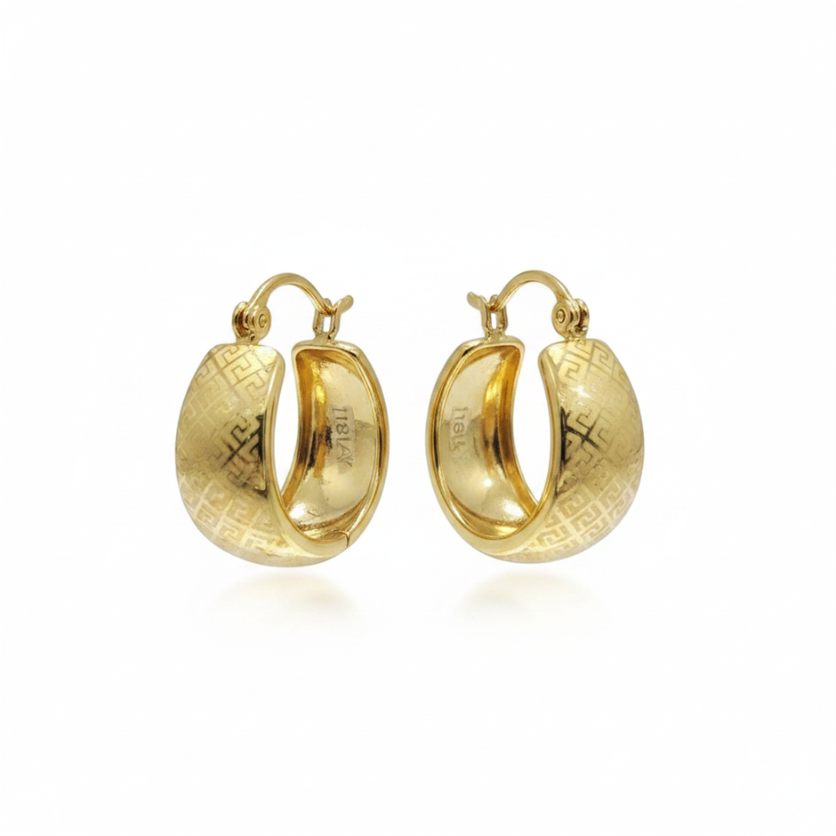 18K/Italy Yellow Gold Filled Earring -(stamped 18K/Italy)-Warranty Quality