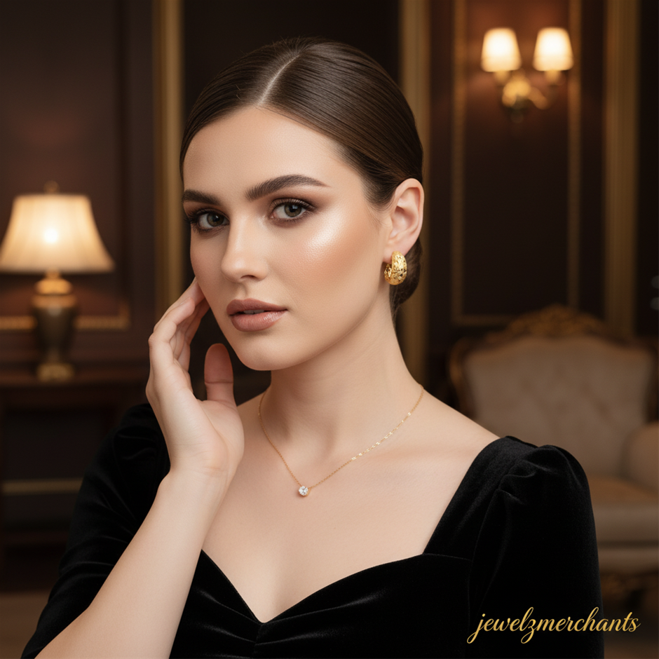 22K/Italy Gold Filled Earring -(stamped 22K/Italy)-Warranty Quality-Bonus