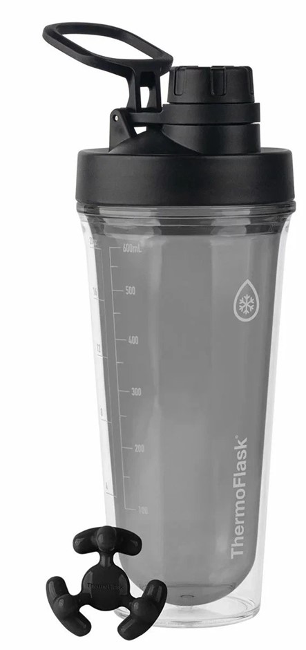 2 x THERMOFLASK Tritan Shaker Spout Lid With Agitator 710ml, Black.
