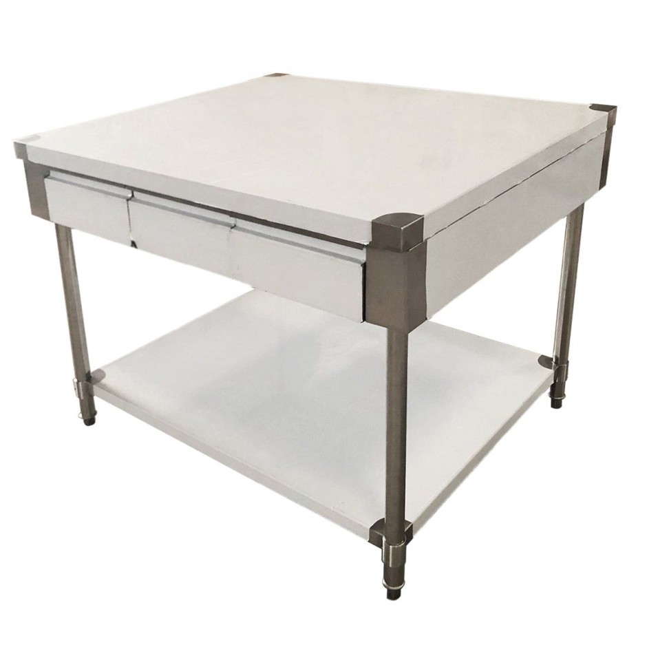 Workbench with 3 Drawers (Each Side) and Under Shelf