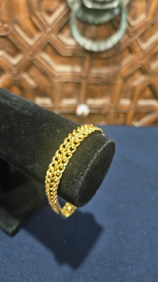 18KGF/ITALY yellow Gold Filled bracelet(stamped 18KGF/ITALY)-Bonus Gift