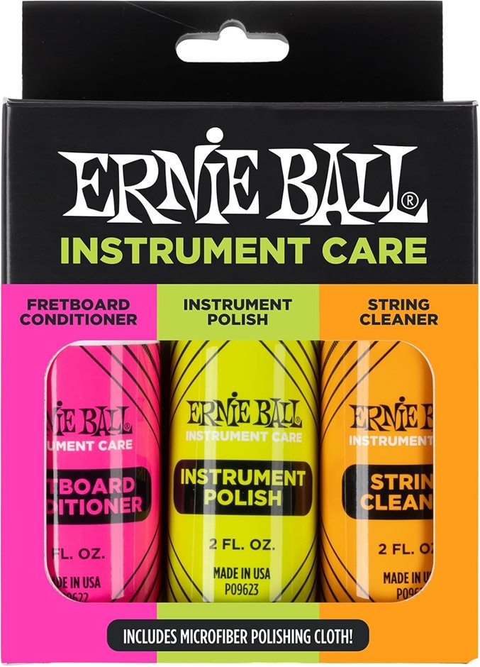 ERNIE BALL Guitar Polish, Fretboard Conditioner, and String Cleaner with Po