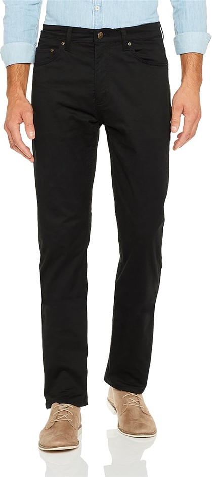RIDERS BY LEE Men's Straight Stretch Pant, Black, Size 36/S, R/500632. Buy