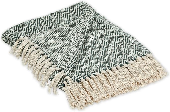 DII Diamond Throw Collection Cotton Woven, 50x60, Hunter Green, 5993. Buye
