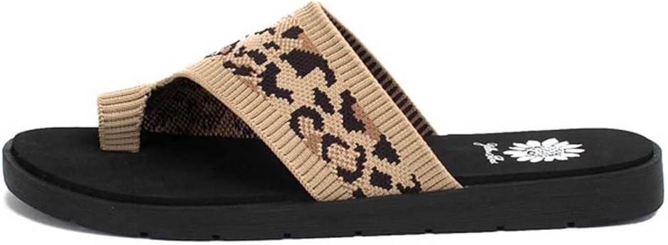 YELLOW BOX Women's Feeza Sandals, Size US 8.5M, Leopard (W085B), 49453. Bu