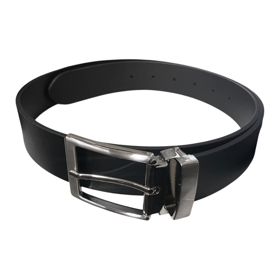 BUCKLE Men's Genuine Leather Belt, Size 92cm (36"), Black. Buyers Note - D