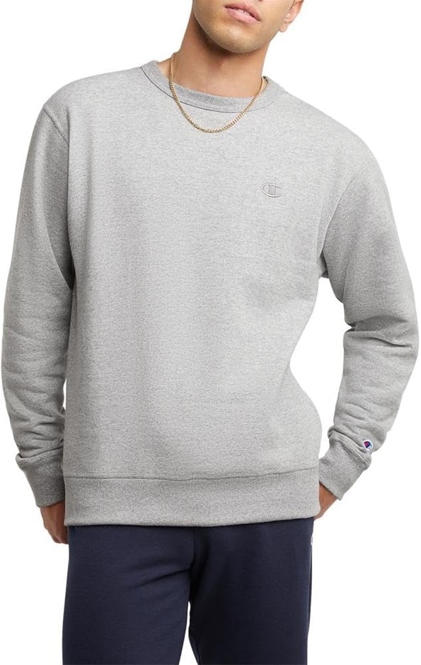 CHAMPION Men's Powerblend Pullover Sweatshirt, Size XL, Oxford Grey, S0888.
