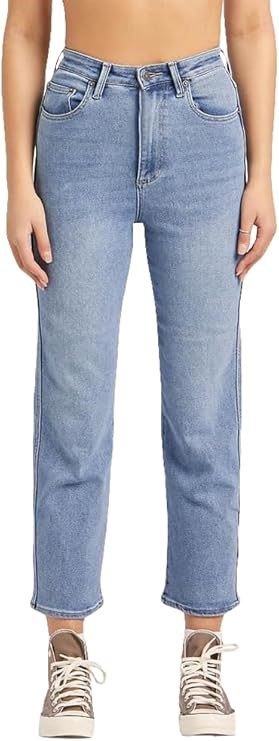 RIDERS BY LEE Women's Hi Straight Crop Jeans, Size 16, Union Blue, R/551733