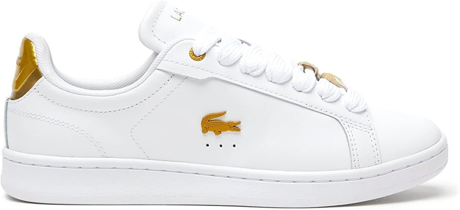 LACOSTE Women's Carnaby Pro 123 5 SFA Sneaker, Size US8/EU35.5, White/Gold,