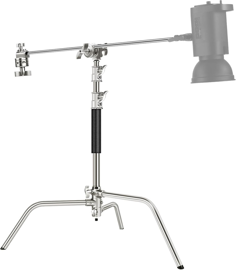 NEEWER Pro 100% Stainless Steel Heavy Duty C Stand with Boom Arm, Max Heigh
