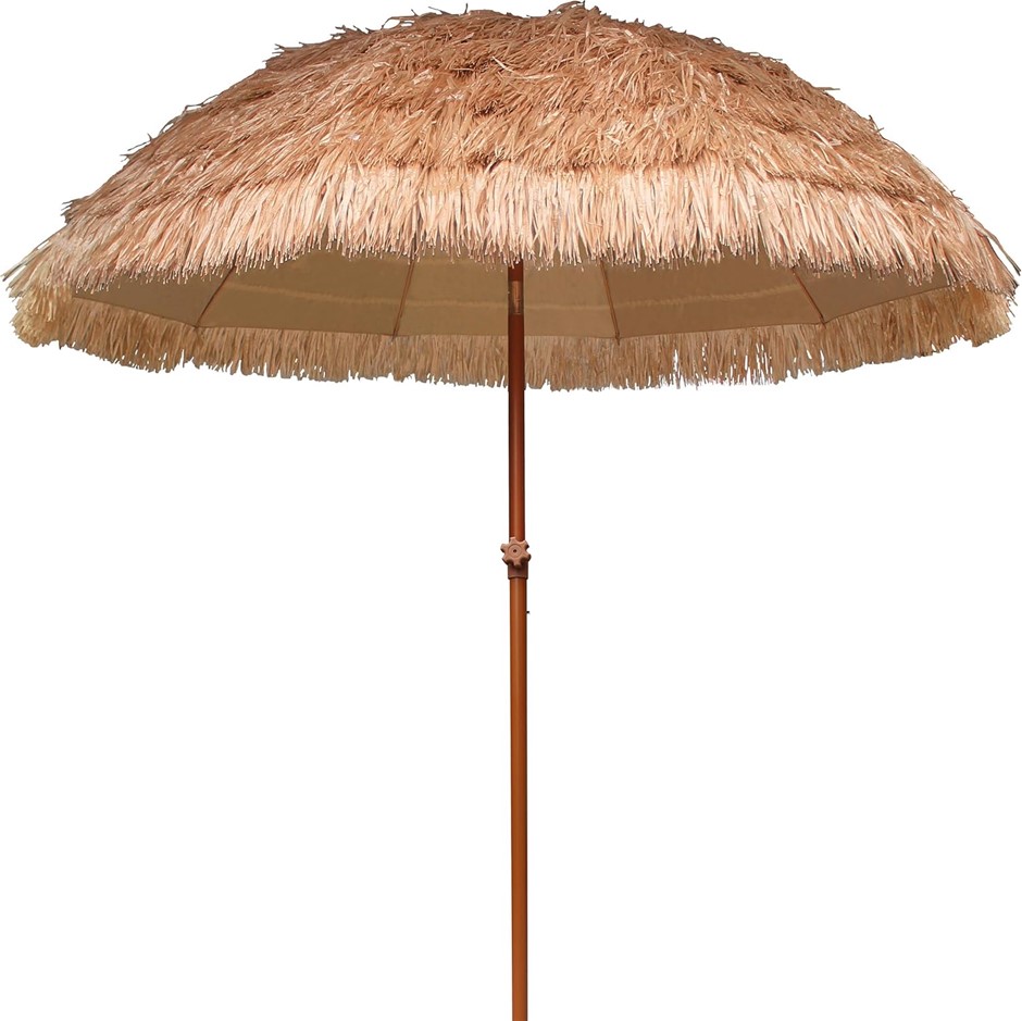 AMMSUN 2.3m Hula Thatched Tiki Umbrella Hawaiian Style Beach Patio Umbrella