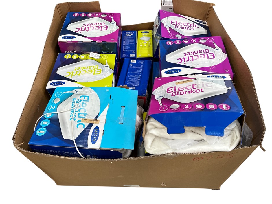 25 x Untested Returned Electric Blankets, 
NB: Products are untested/cond