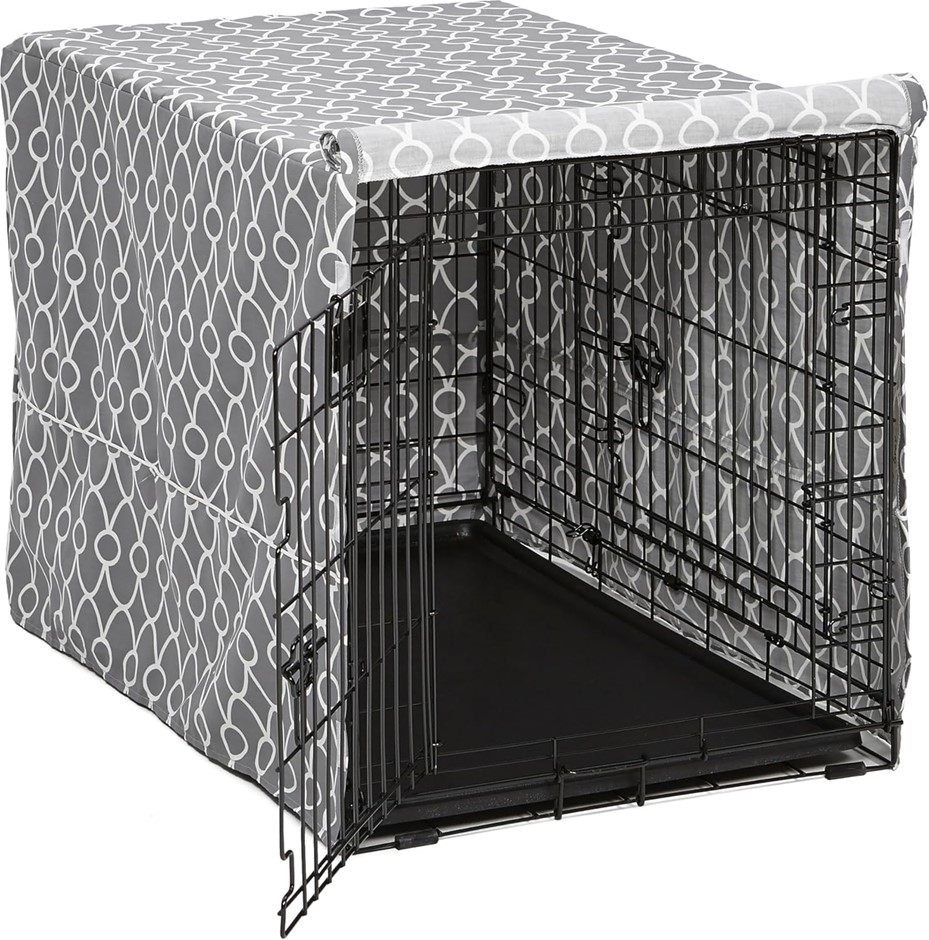 MIDWEST for Pets Dog Crate Cover, Gray Geometric Pattern, 36-Inch