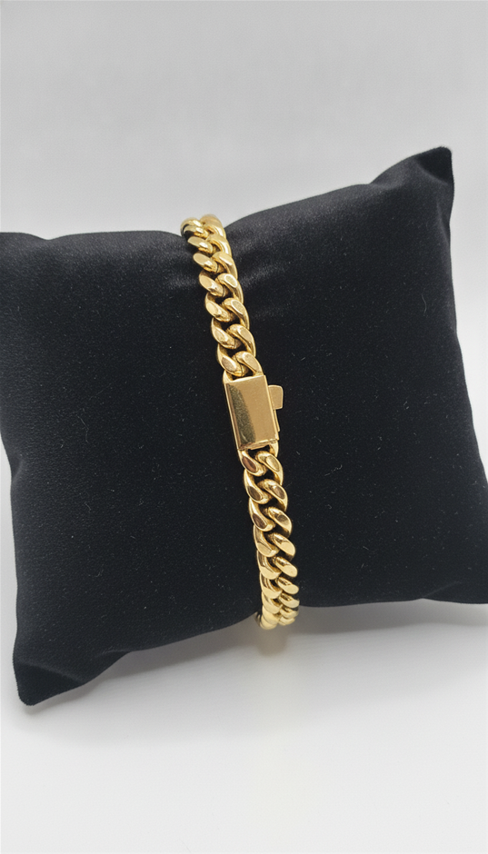 18k Italy Stamped Yellow Gold Filled Bracelet-Quality Guarantee-20cm